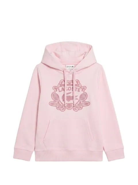 Lacoste Kids logo-embroidered drawstring hoodie