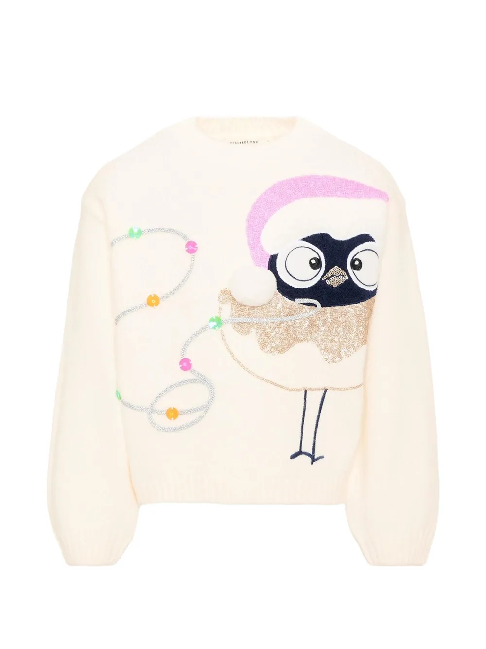 Billieblush sequin-embellished intarsia-knit sweater - Bianco