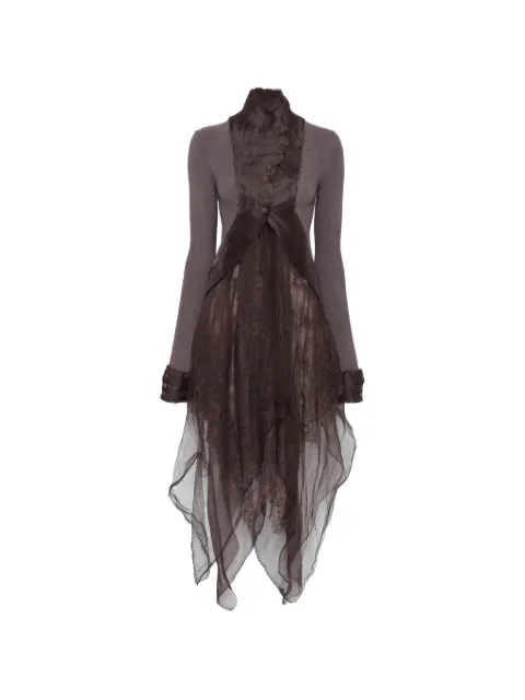 Marc Le Bihan lace-panelled asymmetric jacket