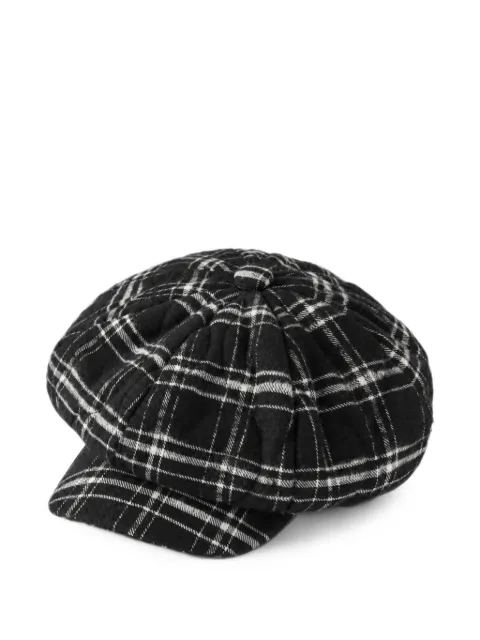 Nicholas Daley check-pattern baker boy hat