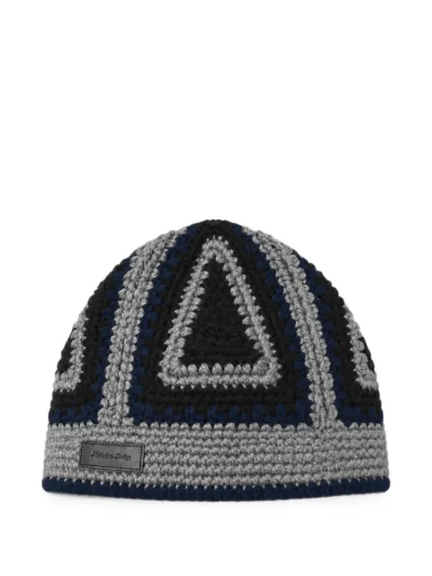 Nicholas Daley crochet geometric-pattern beanie hat