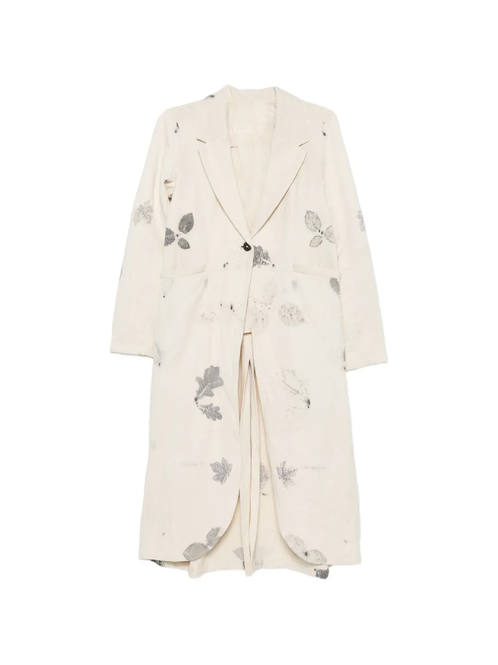 LOÏS DIONISIO leaf-print single-breasted coat - Toni neutri