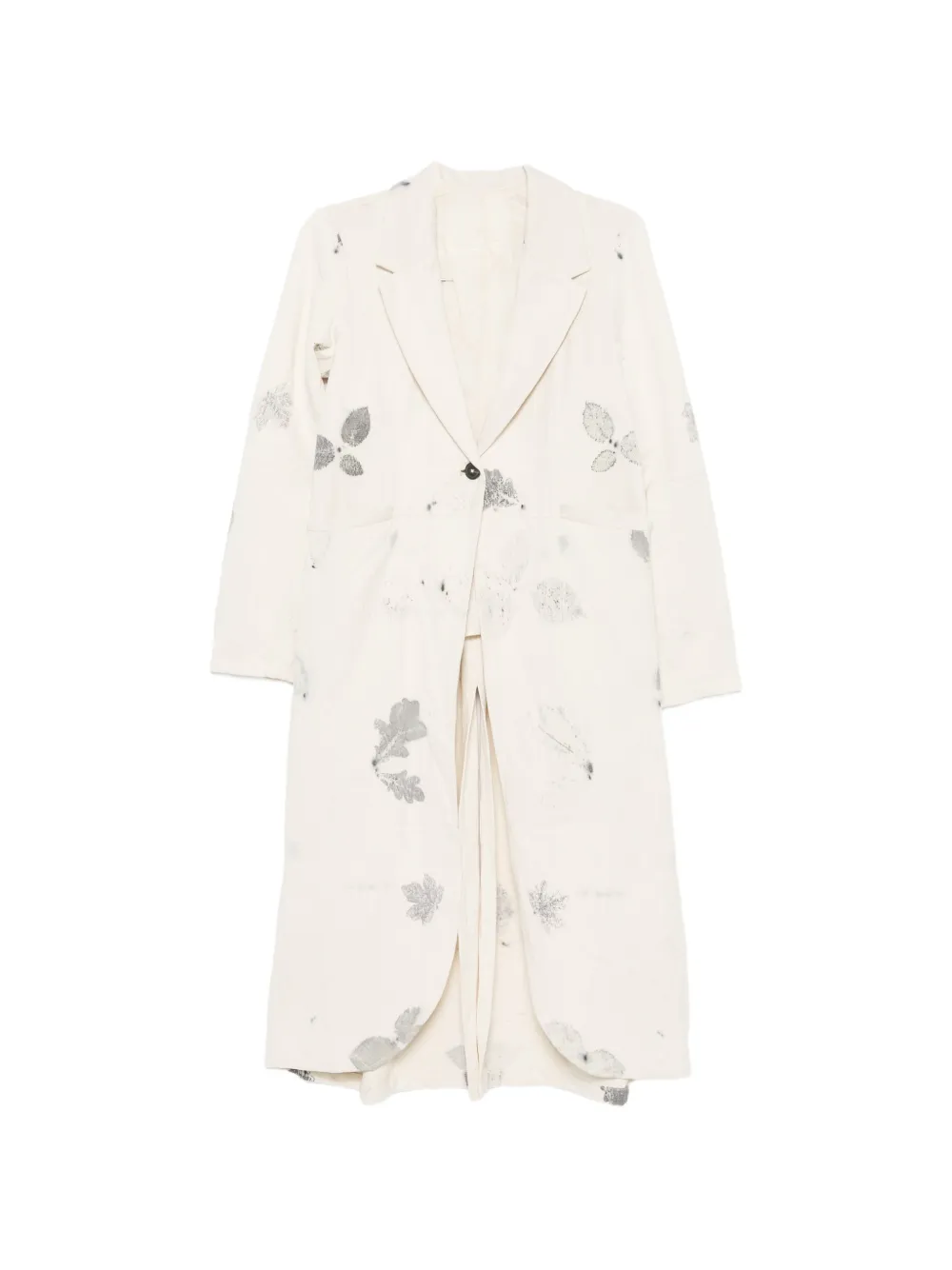LOÏS DIONISIO leaf-print single-breasted coat - Toni neutri