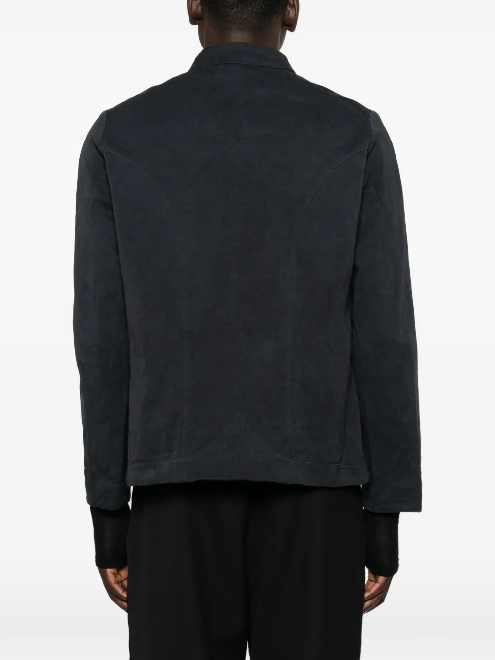 LOÏS DIONISIO Shirtjack met visgraat-patroon en knopen Blauw