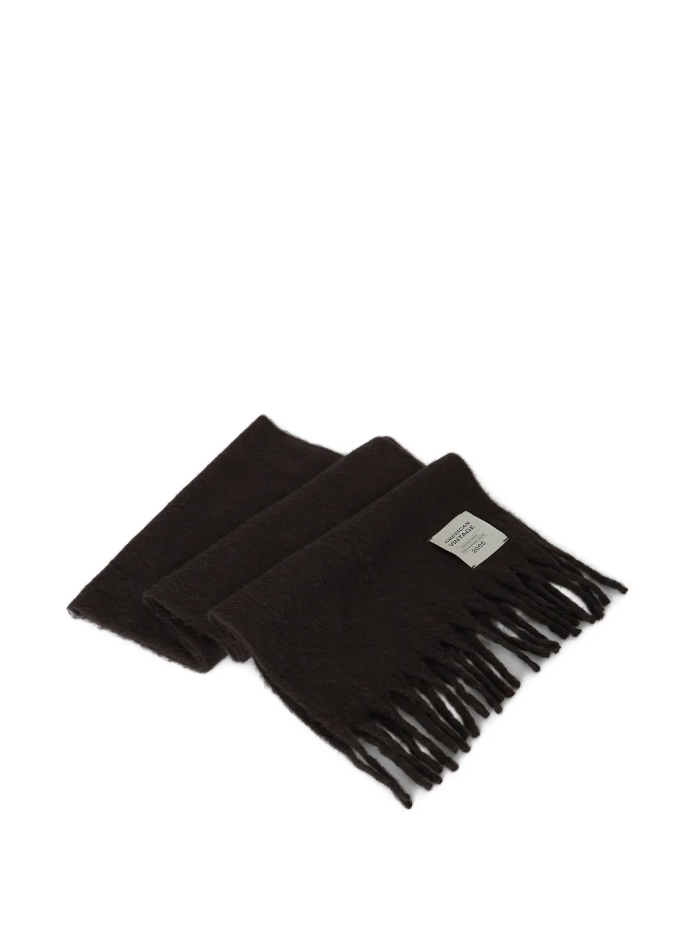 American Vintage Zinaco fringed-edge scarf Bruin