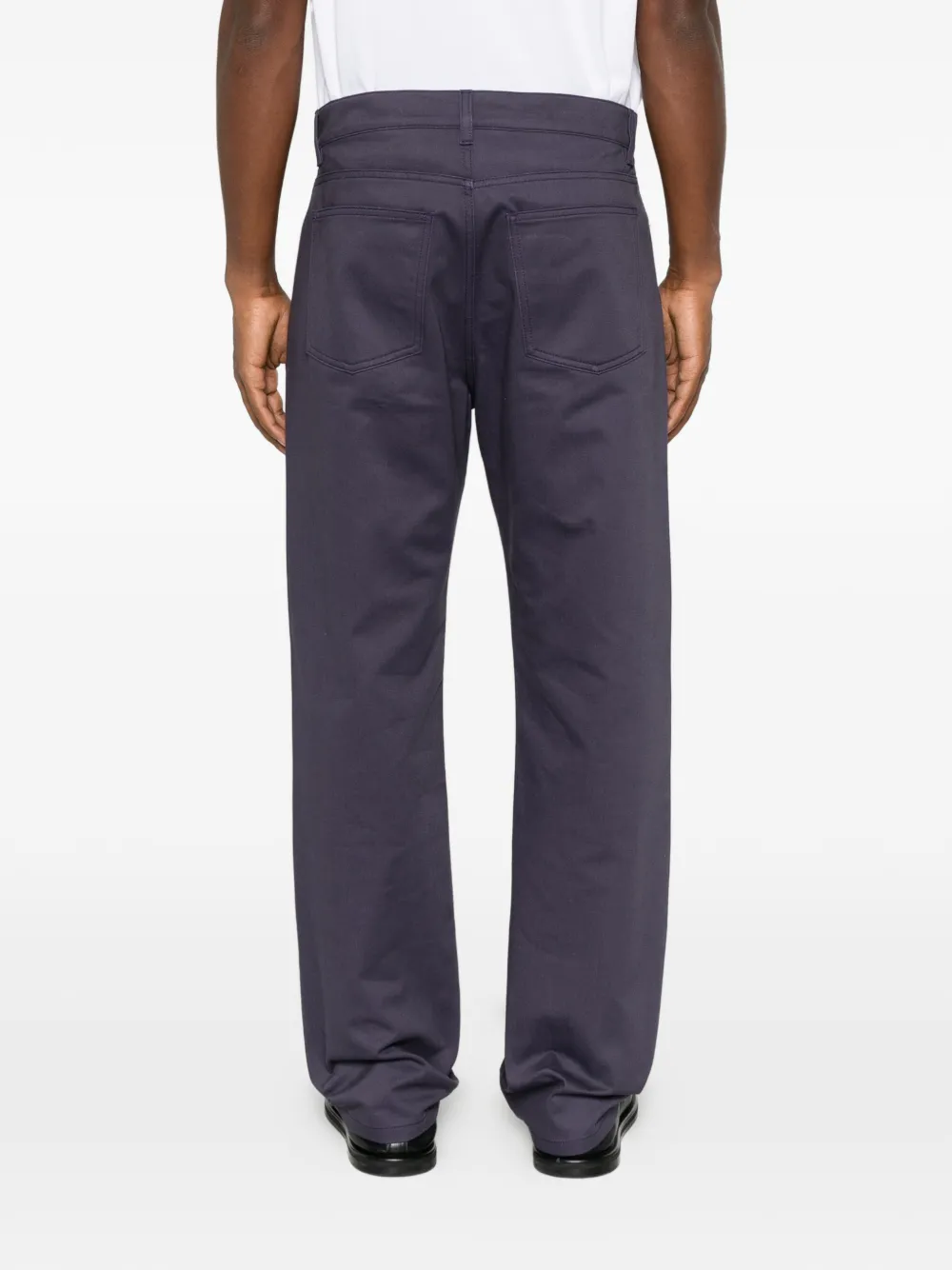 Moschino logo-patch straight-leg trousers Paars