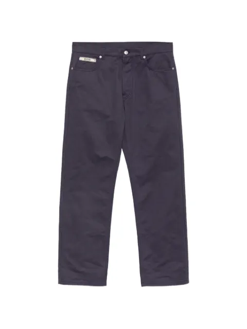 Moschino logo-patch straight-leg trousers