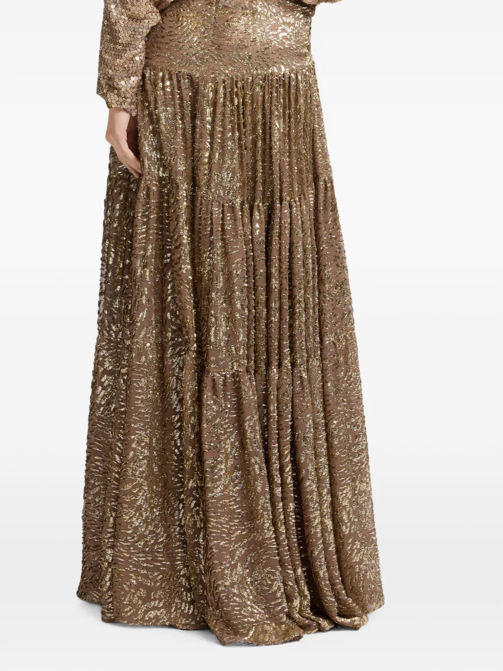 Elie Saab Gelaagde maxi-rok Goud