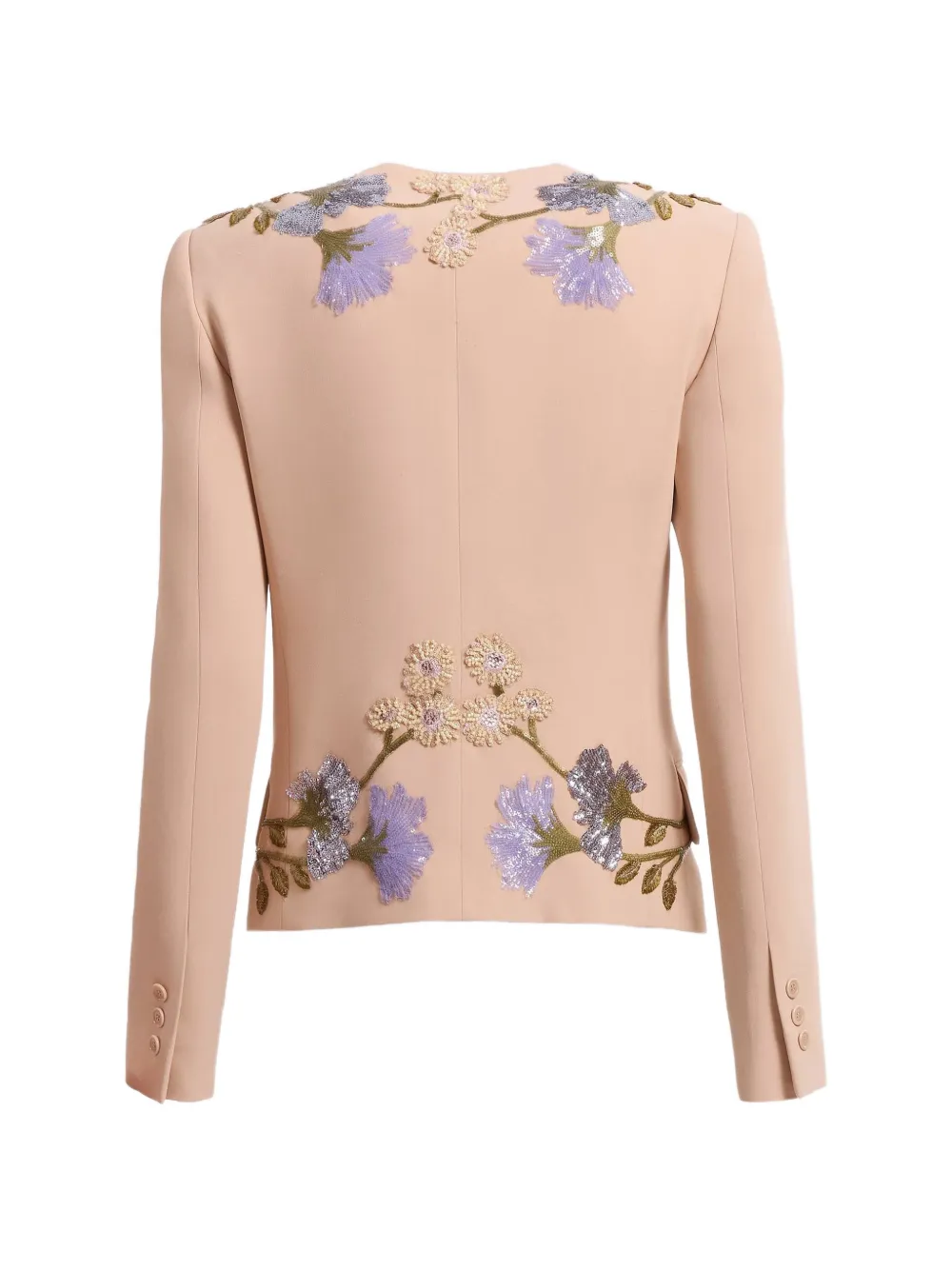 Elie Saab Jack met geborduurde bloemen en pailletten Beige