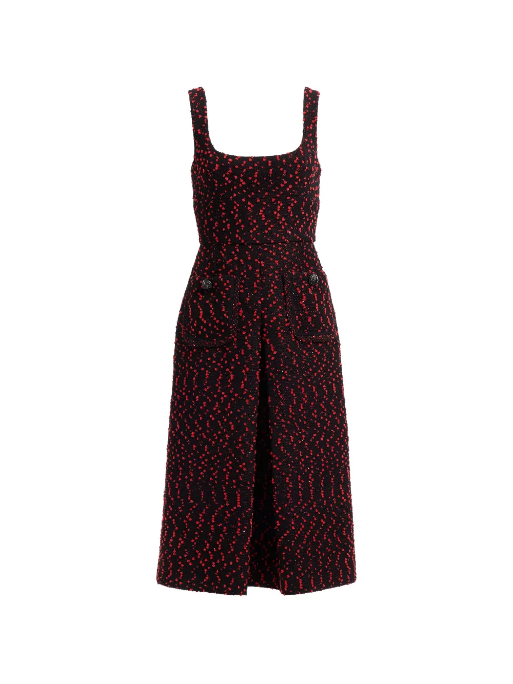 Elie Saab tweed-knit button-detail midi dress