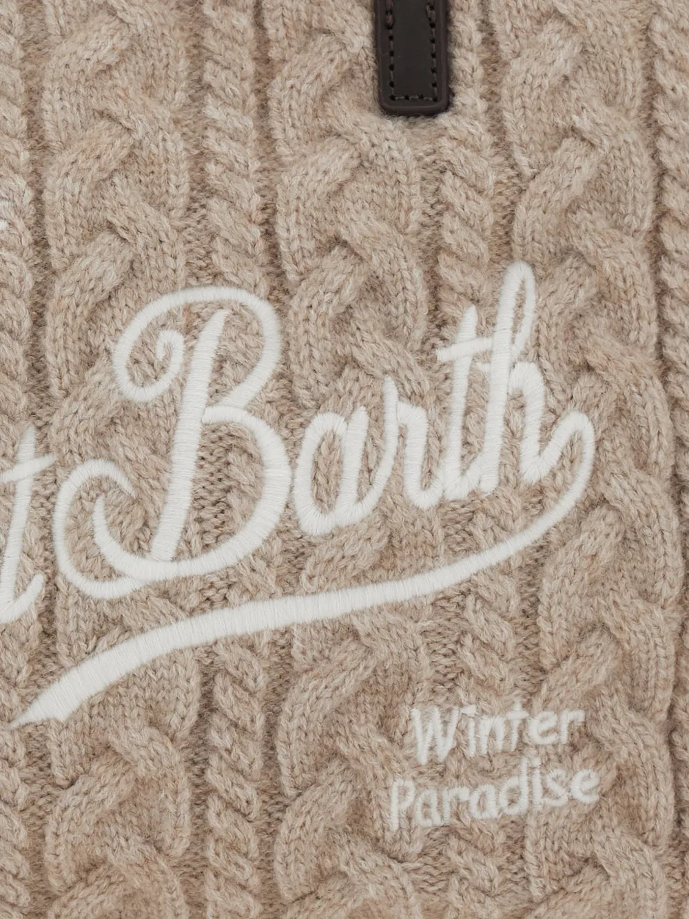 MC2 Saint Barth Kabelgebreide shopper met franje Beige