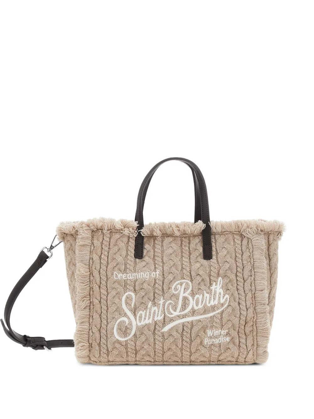 MC2 Saint Barth cable-knit frayed tote bag
