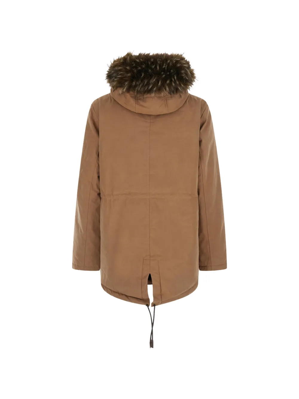 MC2 Saint Barth beige Brenna cotton-blend waxed parka with faux-fur hood Bruin