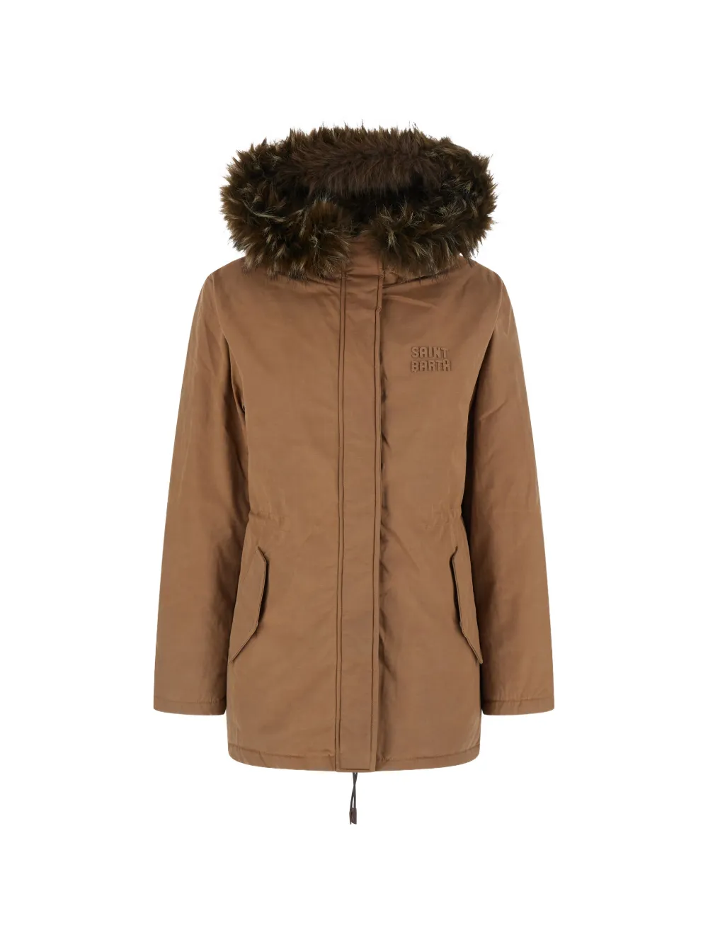 MC2 Saint Barth beige Brenna cotton-blend waxed parka with faux-fur hood - Marron MC2 Saint Barth beige Brenna cotton-blend waxed parka with faux-fur hood - Marron