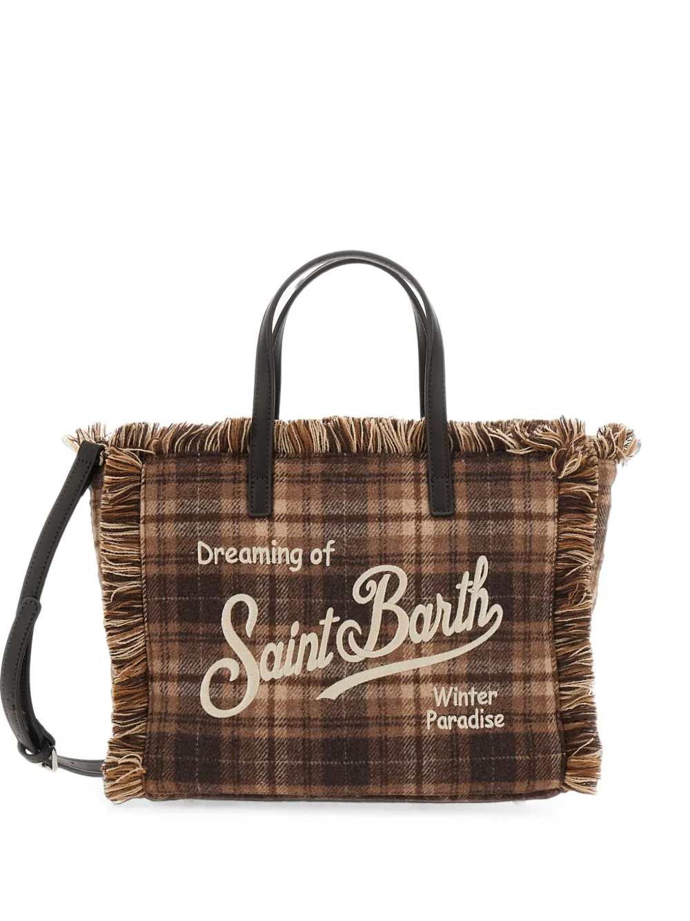 MC2 Saint Barth fringed checked tote bag