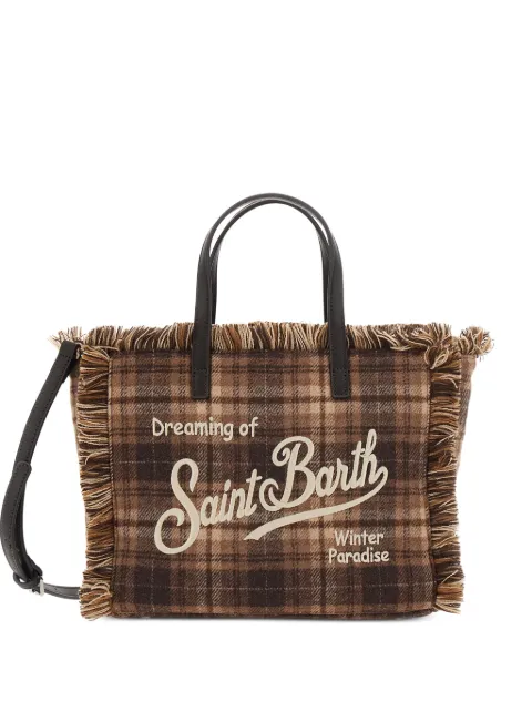 MC2 Saint Barth Borsa tote a quadri con frange