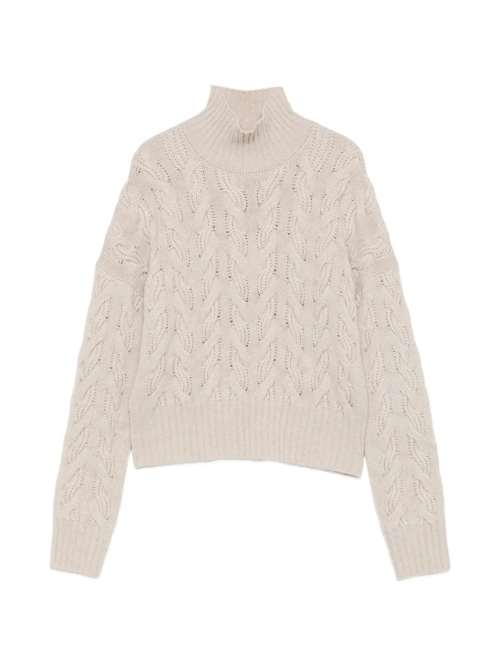 Max Mara Cosmo cable-knit high-neck sweater - Neutrals
