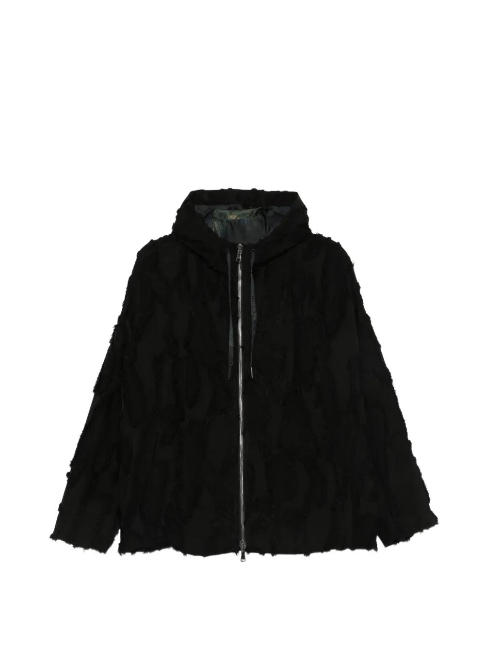 Masnada Distressed Hooded Jacket In Black