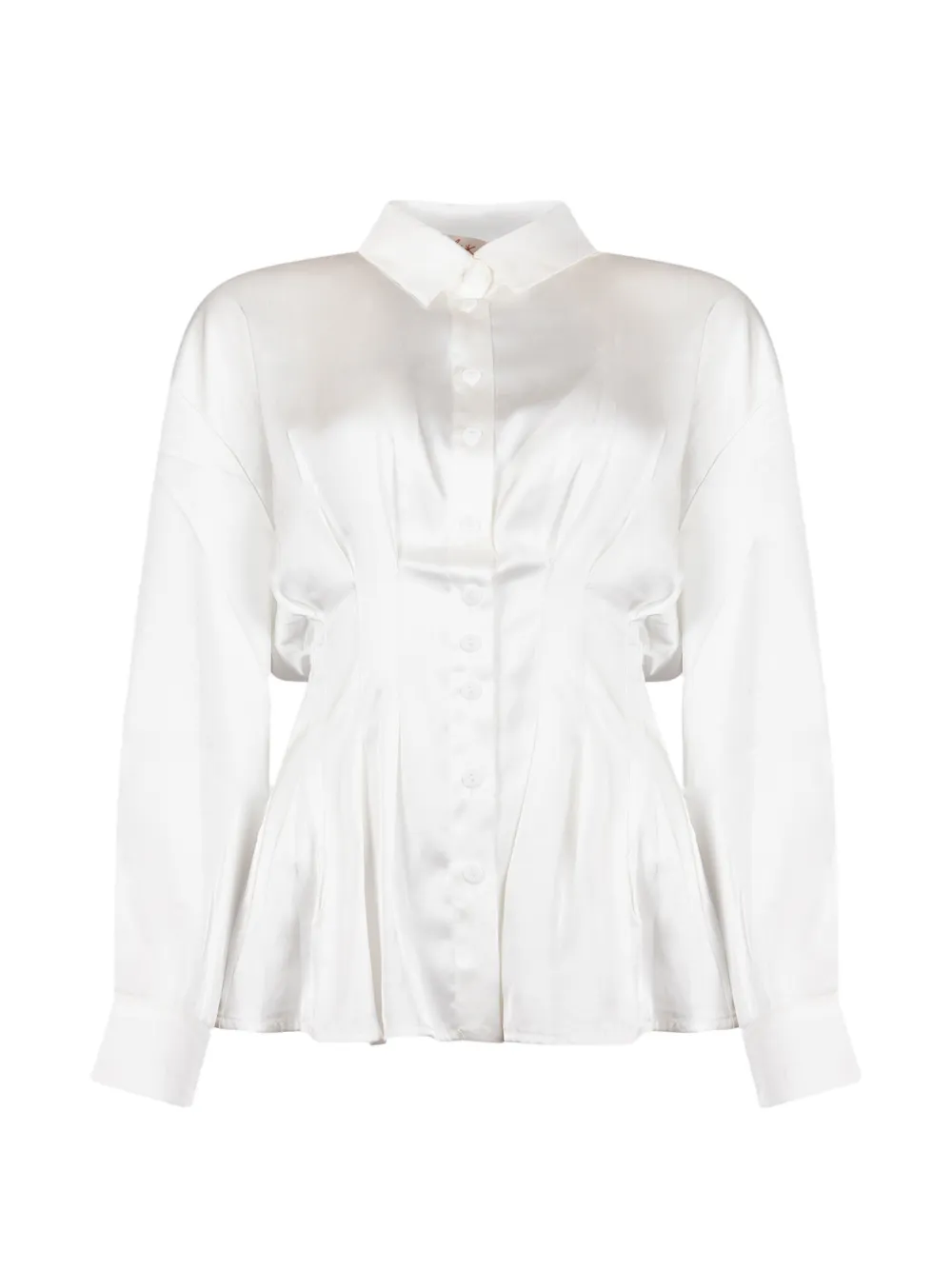 Derhy Jessie Pleated Satin-finish Shirt In White