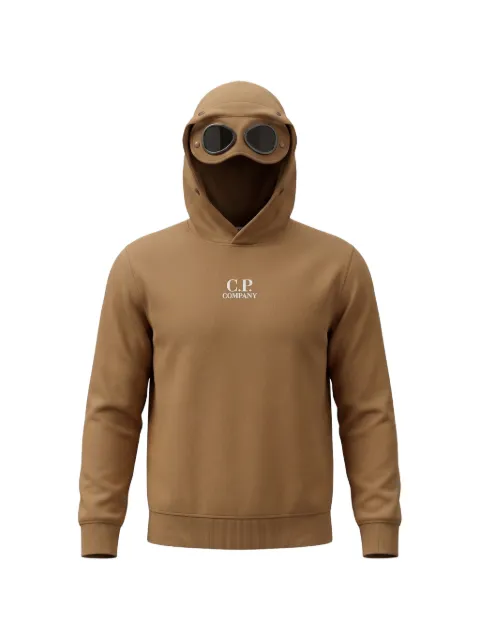 C.P. Company Kids Goggle-detail logo-print hoodie