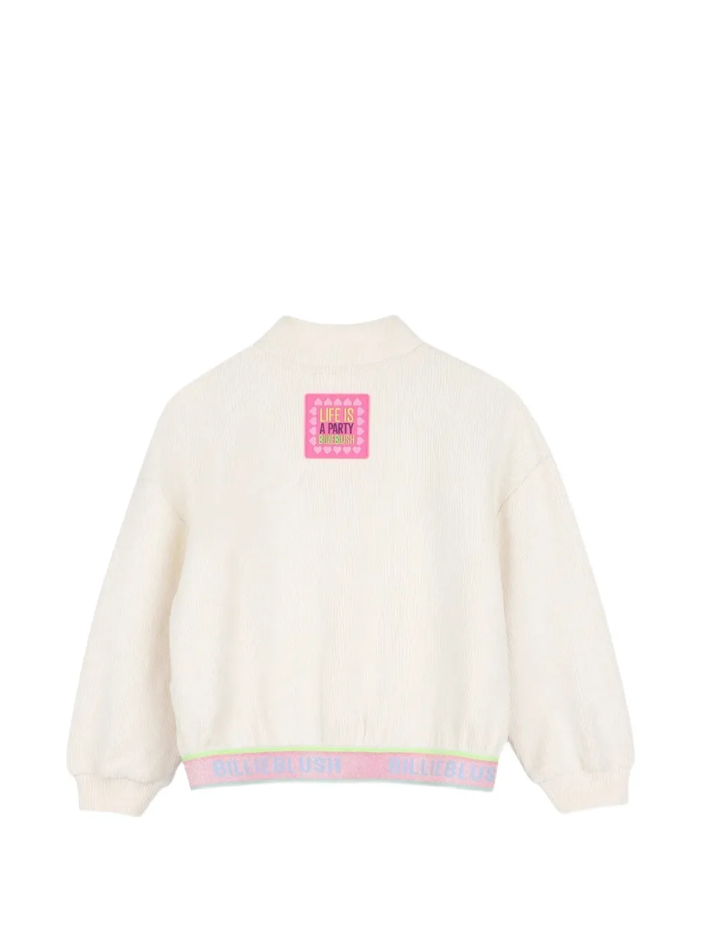 Billieblush ribbed-knit zip-up cardigan Wit
