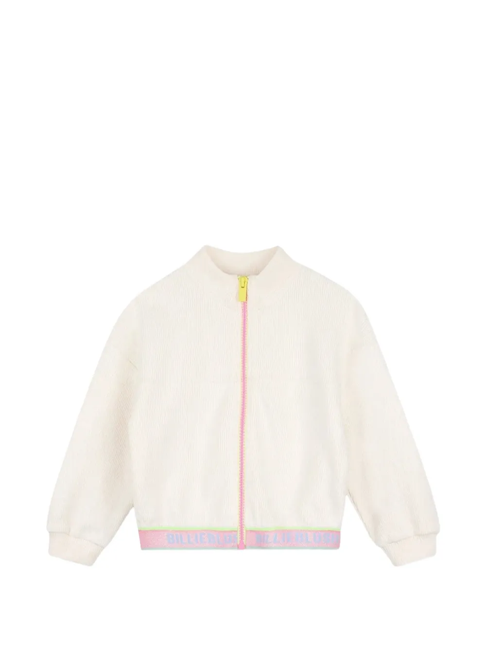 Billieblush ribbed-knit zip-up cardigan Wit