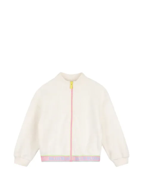 Billieblush ribbed-knit zip-up cardigan