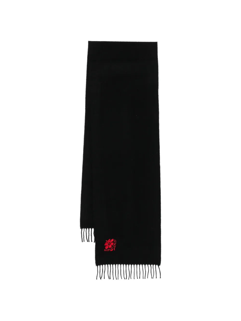 Nicholas Daley wool fringed scarf - Nero