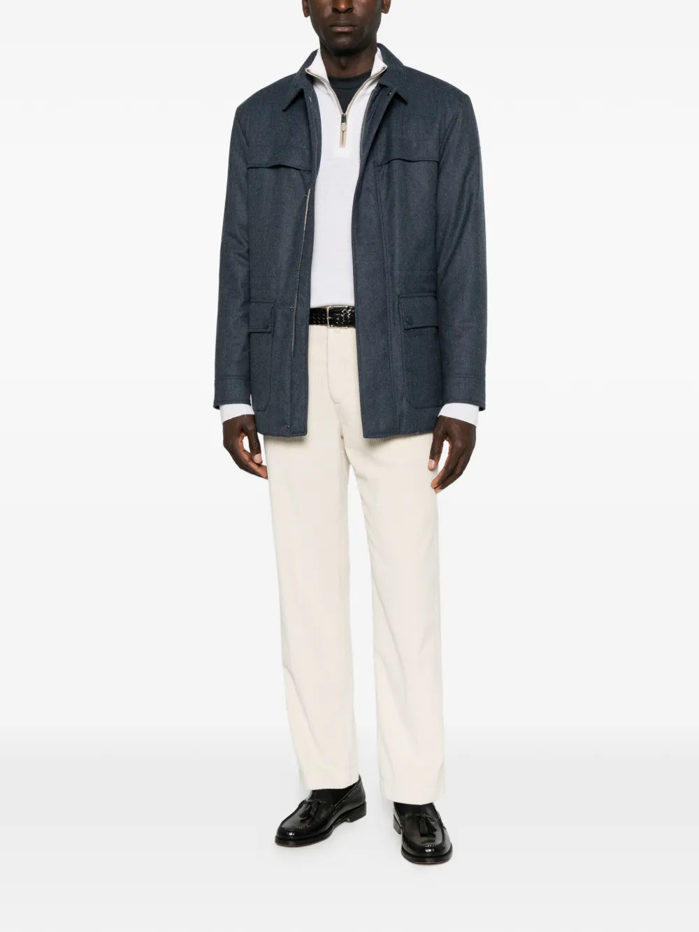Canali Jack met rits Blauw