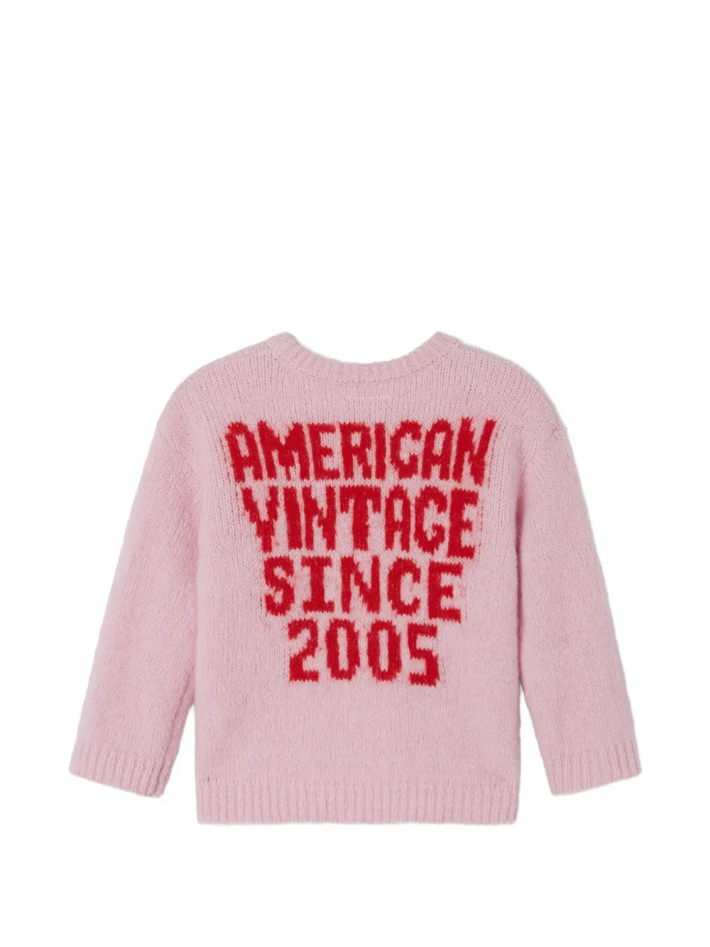 American Vintage Kids Purcity logo-intarsia sweater Roze