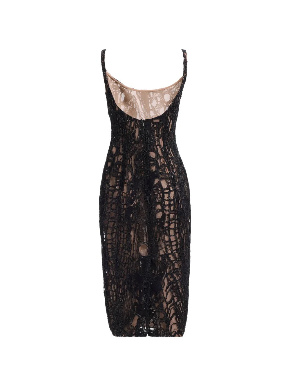 Elie Saab sequin-embroidered midi dress Zwart