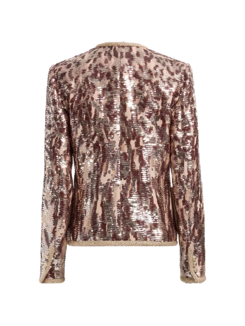 Elie Saab Tweed jack met geborduurde pailletten Beige