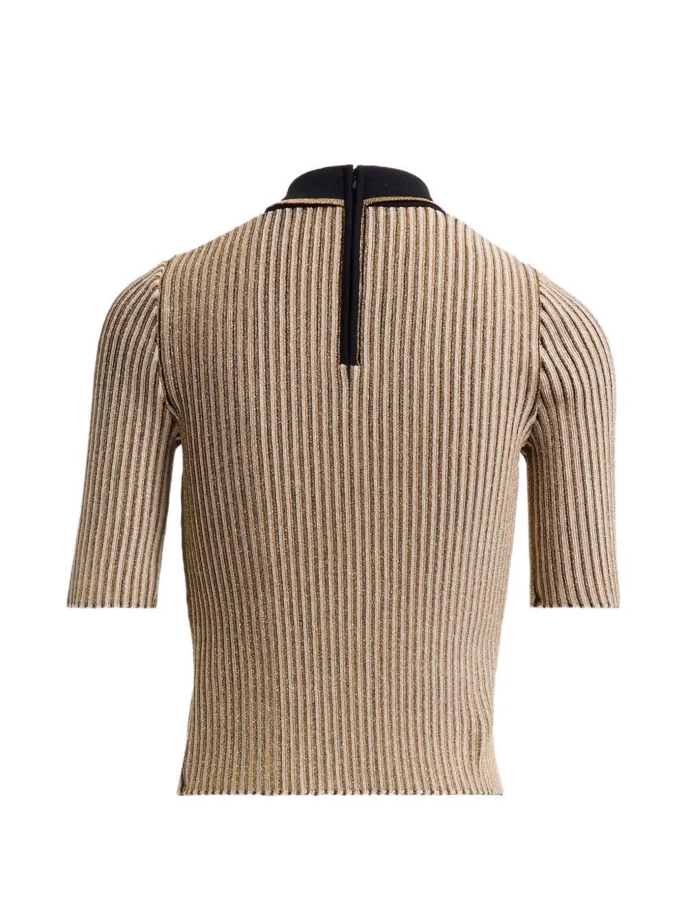 Elie Saab Ribgebreide polotop met strikdetail Goud