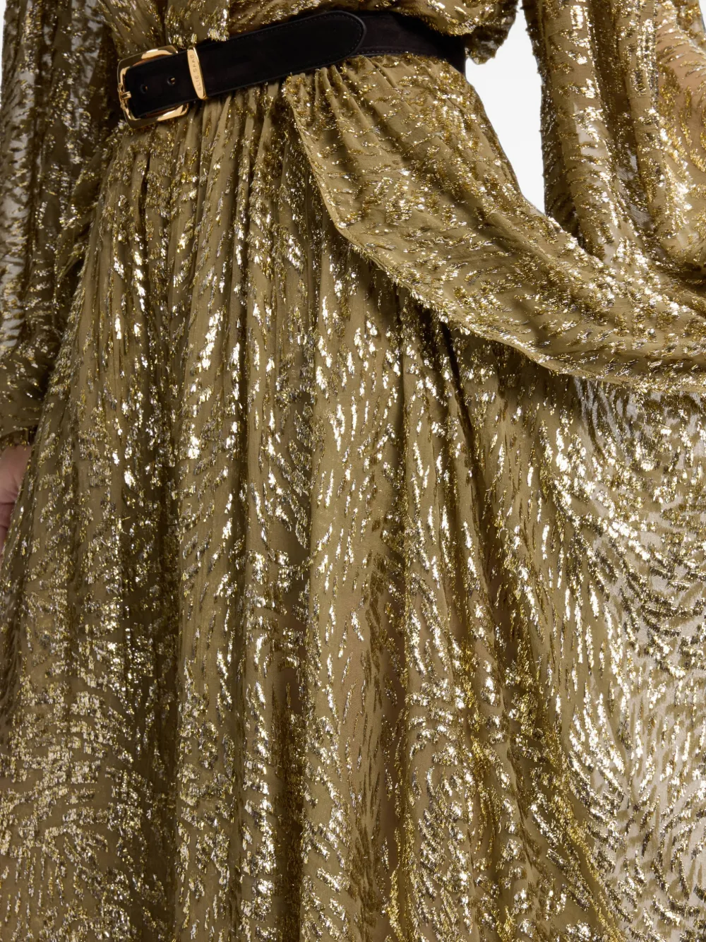 Elie Saab Ruffled Trousers in Gold, view 5