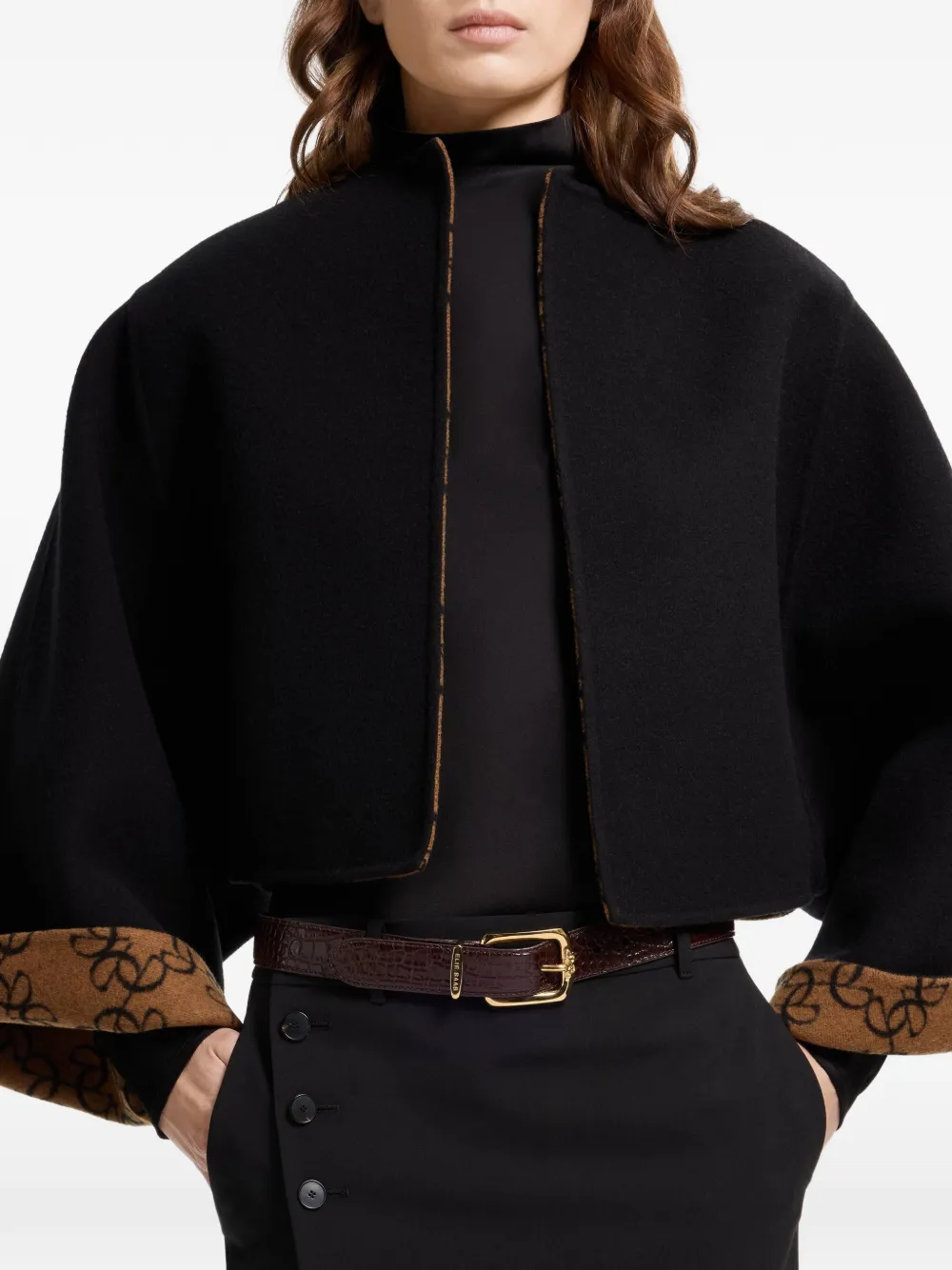 Elie Saab reversible monogram-pattern jacket Zwart