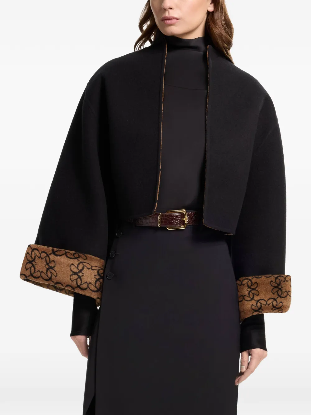 Elie Saab reversible monogram-pattern jacket Zwart