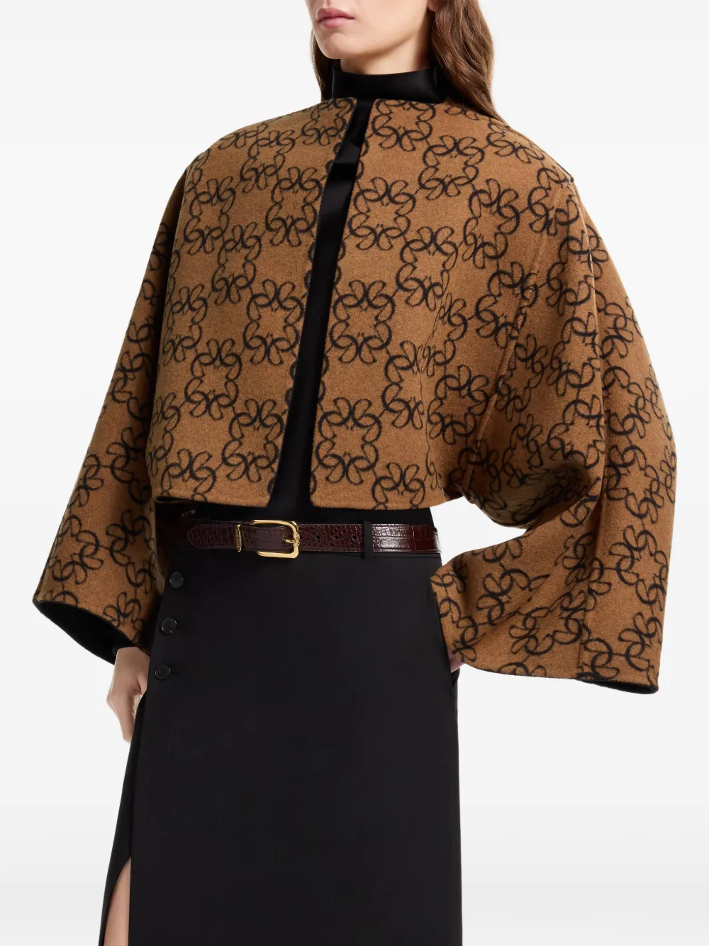 Elie Saab reversible monogram-pattern jacket Zwart