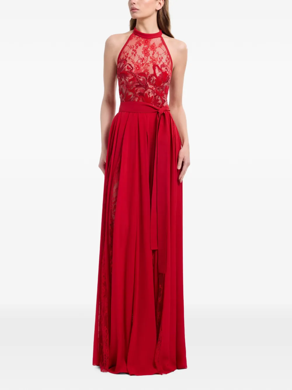 Elie Saab Maxi-jurk met kant Rood