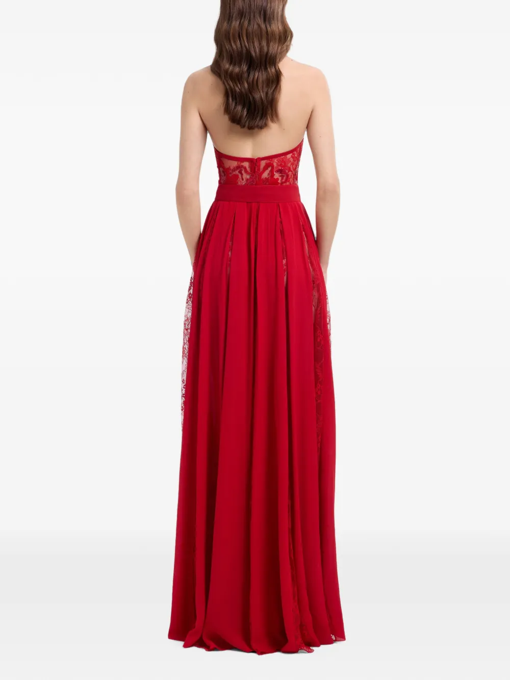 Elie Saab Maxi-jurk met kant Rood