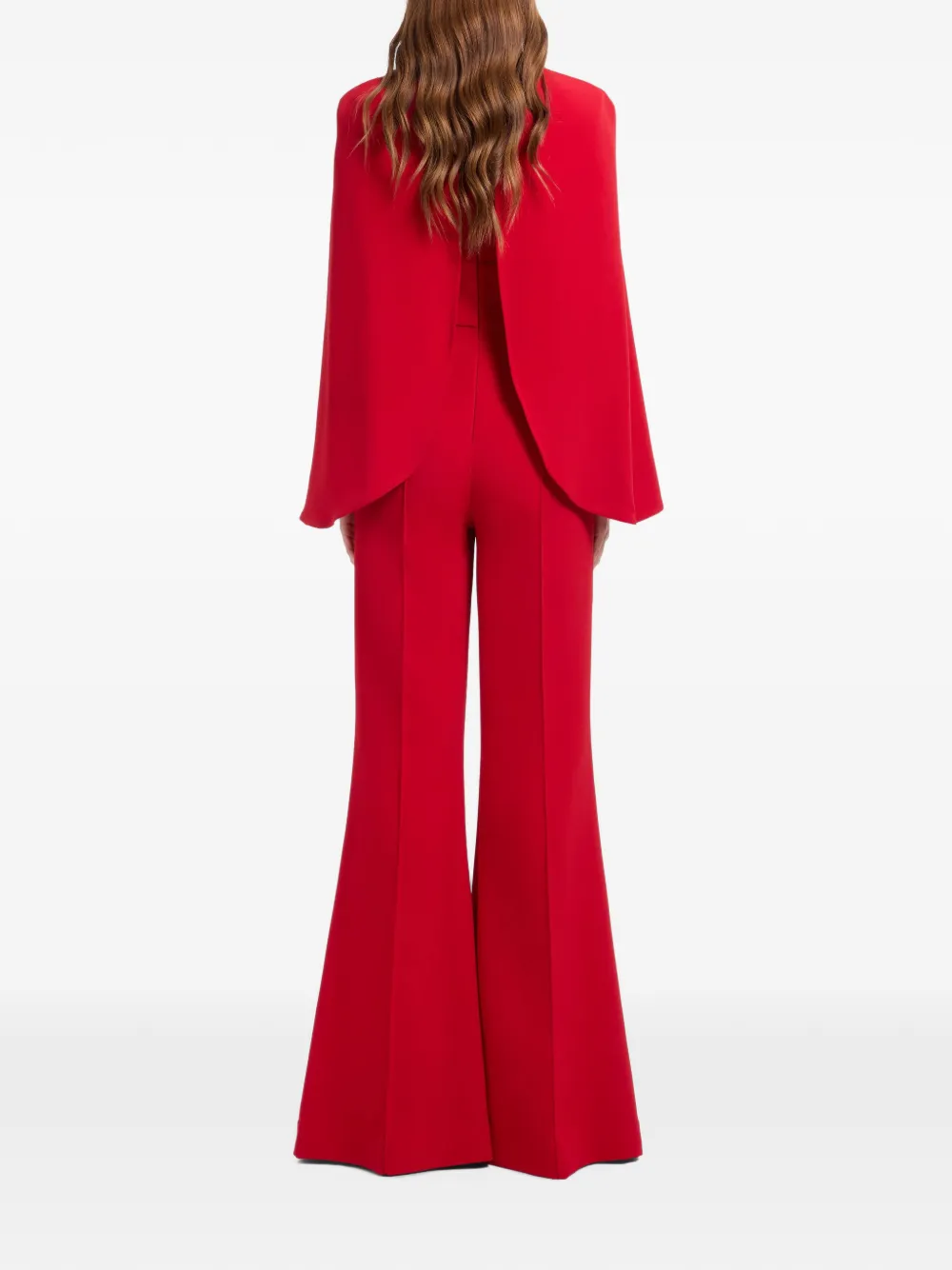 Elie Saab Jumpsuit verfraaid met kristallen en cape Rood