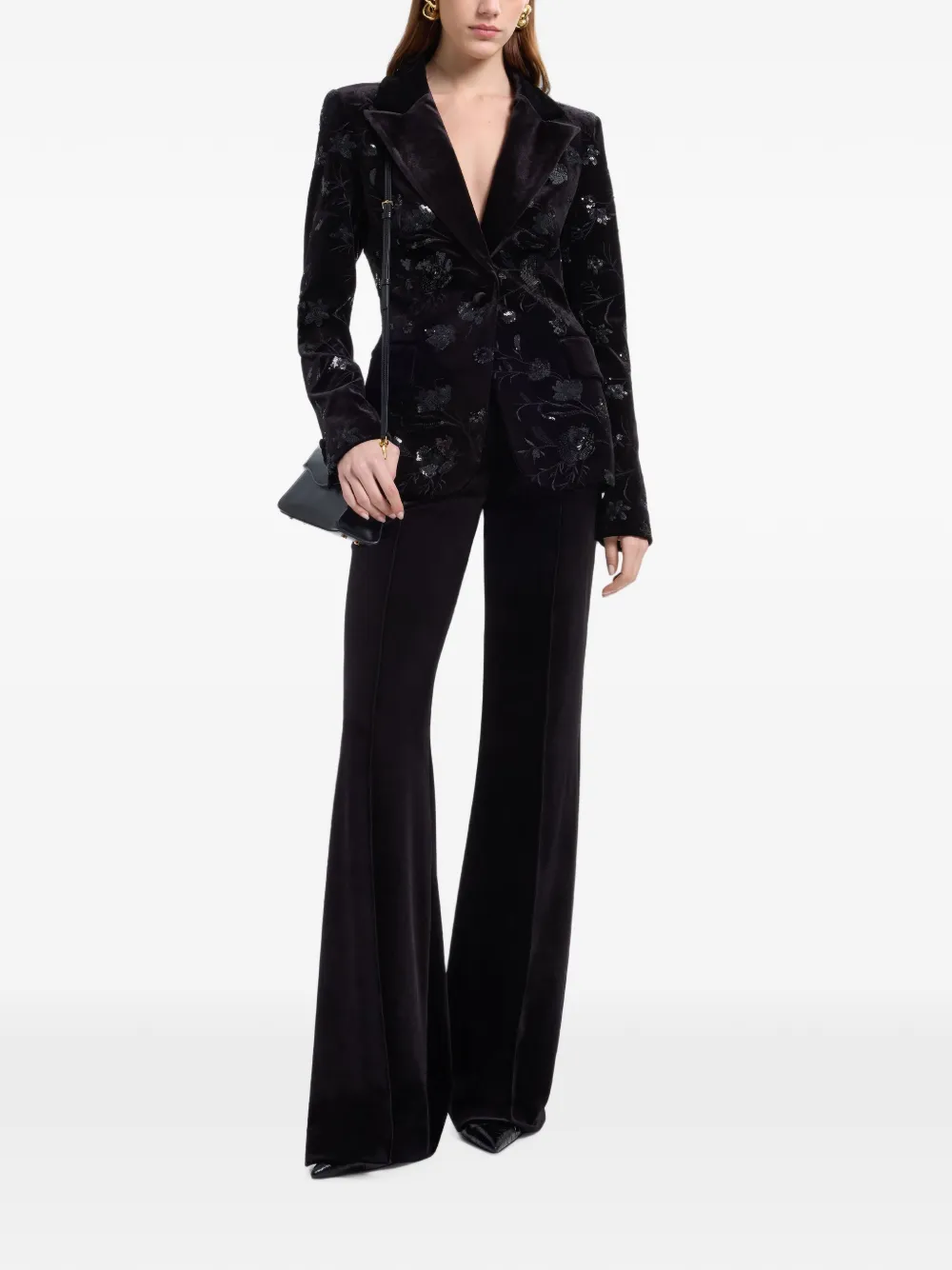 Elie Saab High waist flared broek Zwart