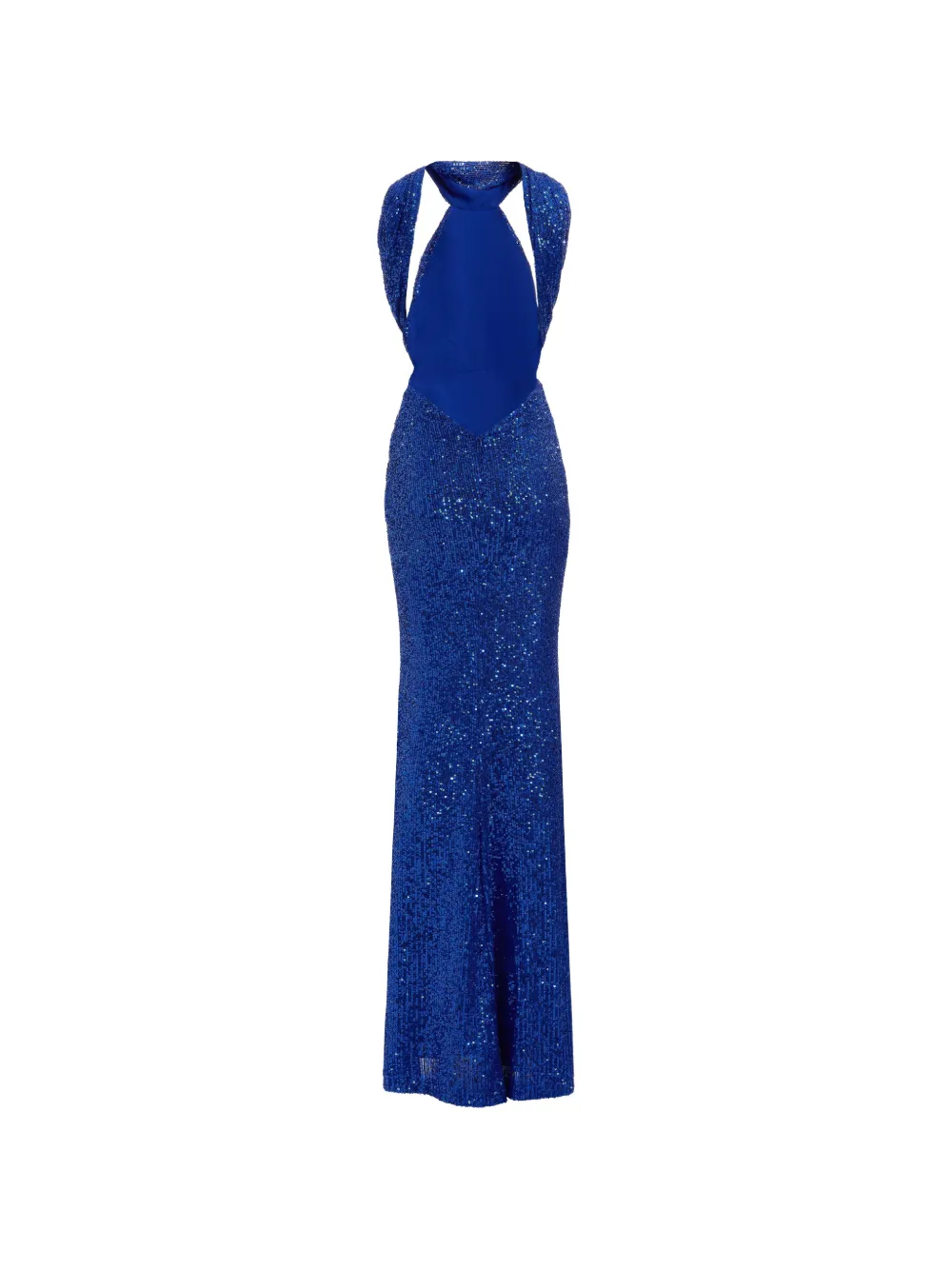 Elie Saab Maxi-halterjurk met pailletten Blauw