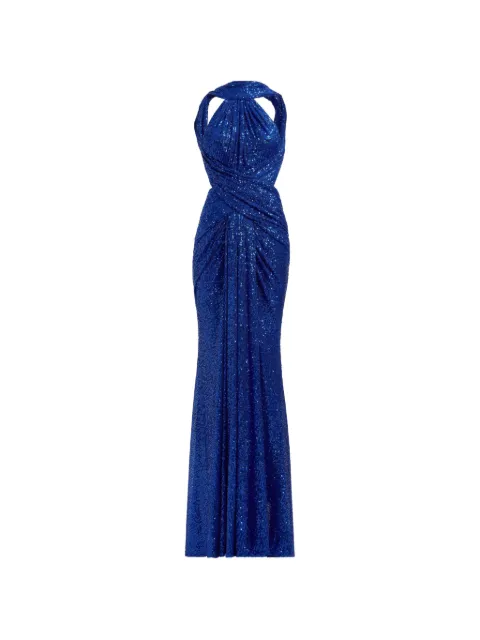 Elie Saab sequin-embellished halter-neck maxi dress