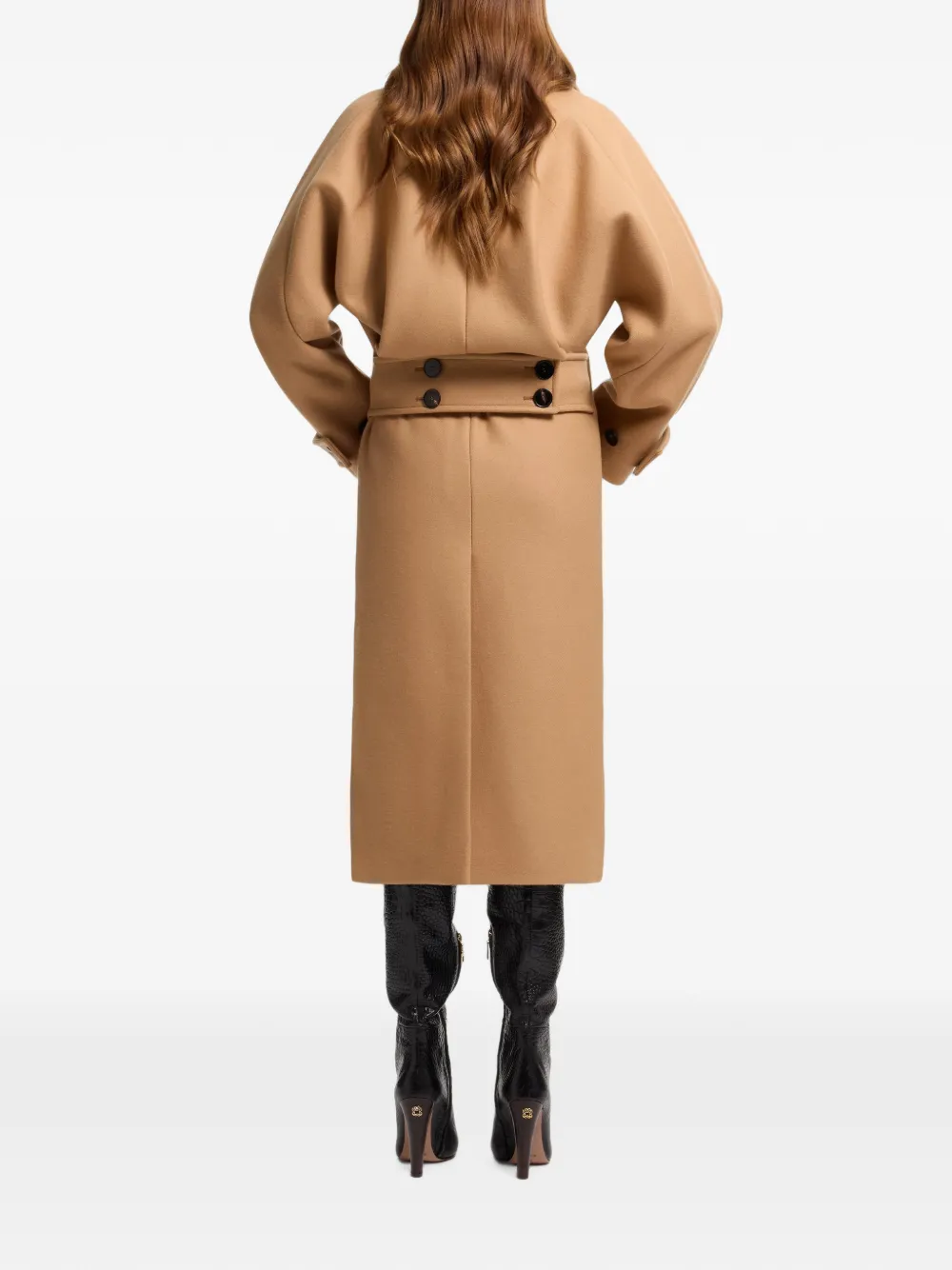 Elie Saab Jas met dubbele rij knopen Beige
