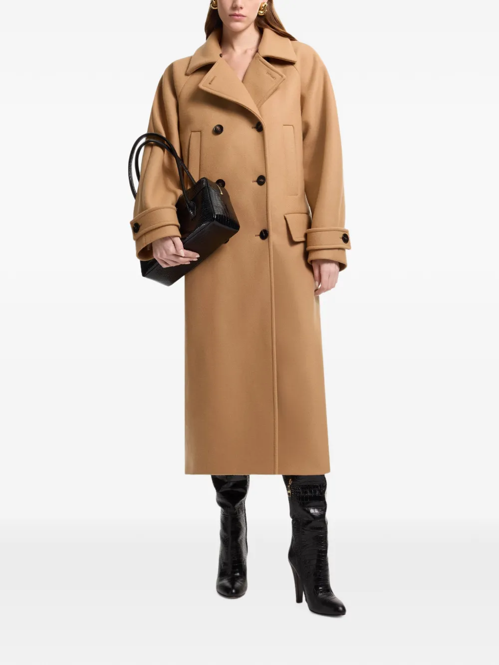 Elie Saab Jas met dubbele rij knopen Beige