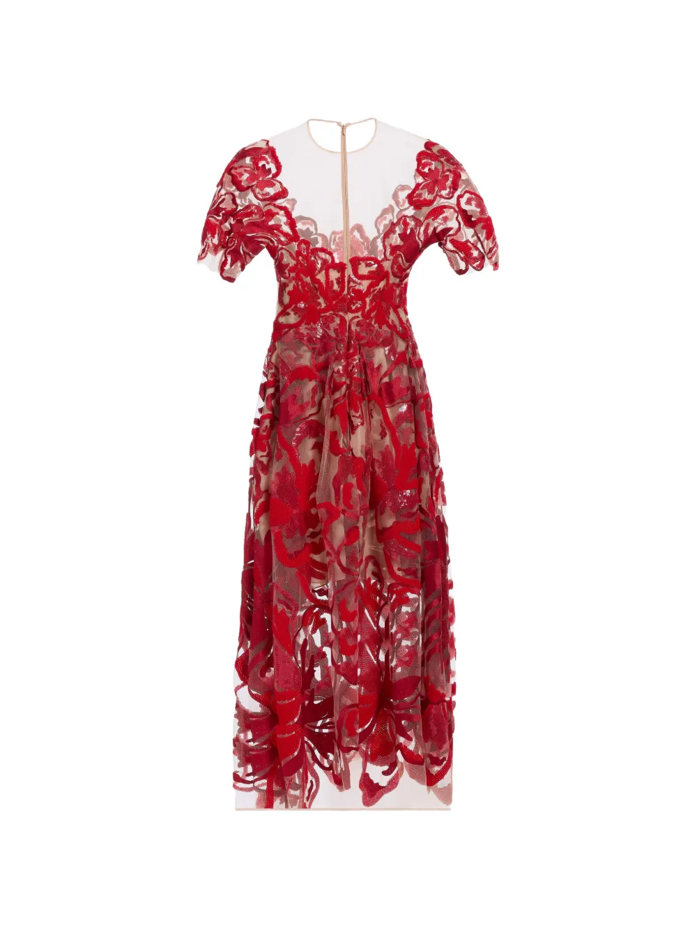 Elie Saab sequin-embellished midi dress Rood