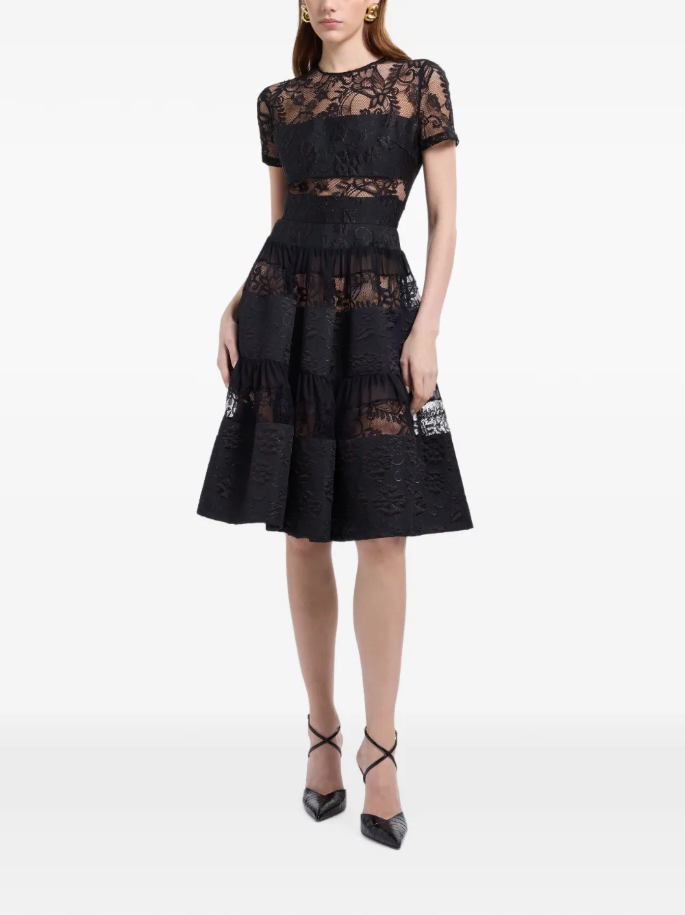 Elie Saab Jurk met kant Zwart