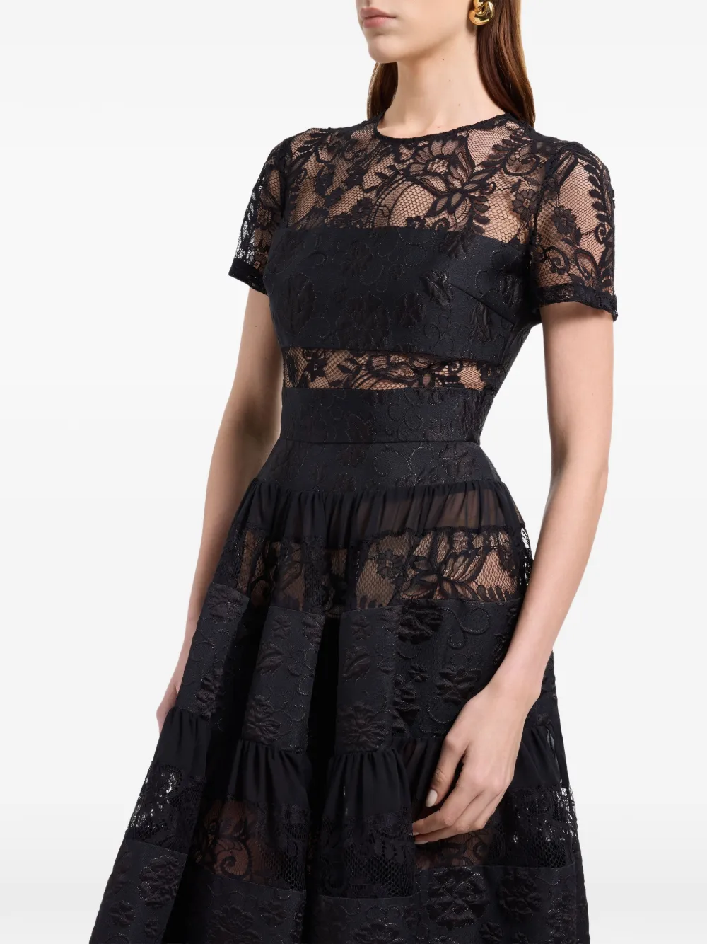 Elie Saab Jurk met kant Zwart