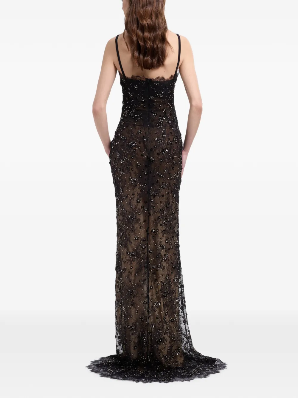 Elie Saab Maxi-jurk verfraaid met pailletten Zwart