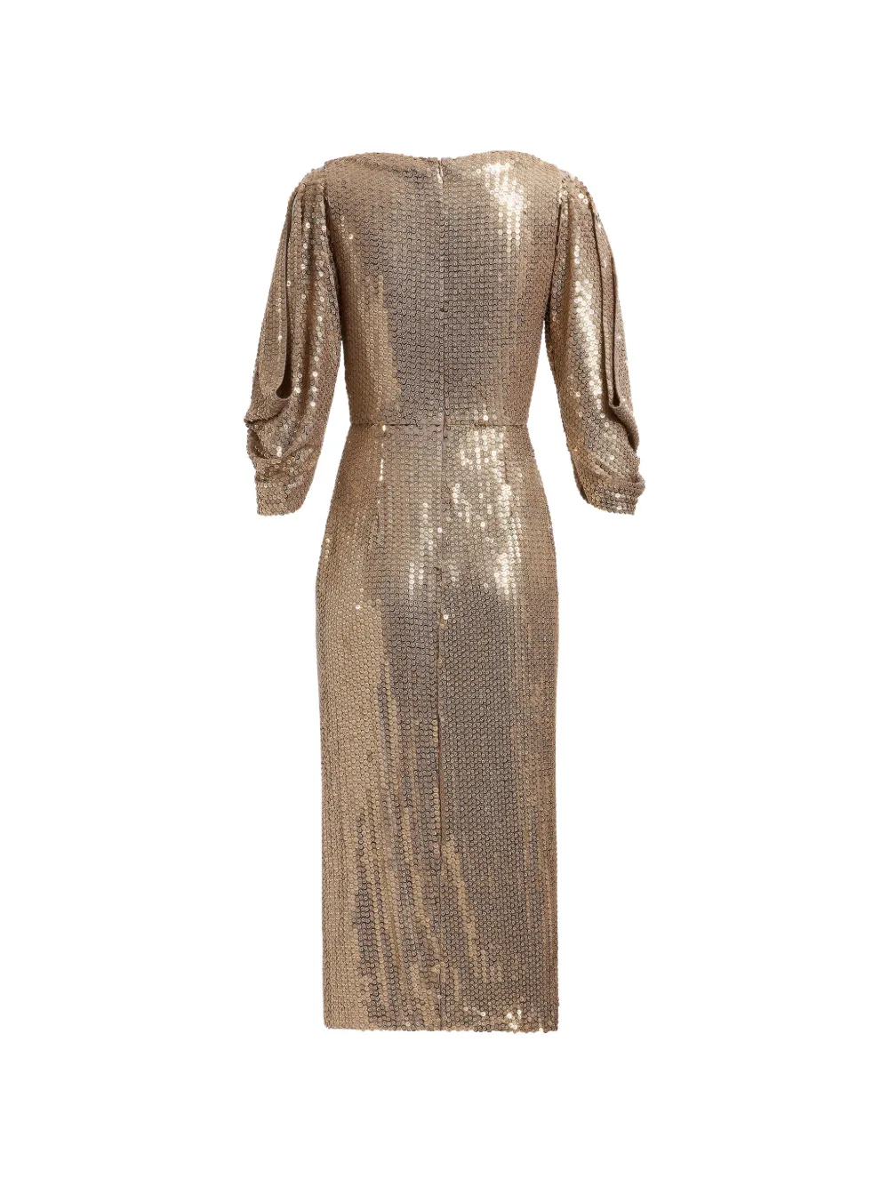 Elie Saab Midi-jurk verfraaid met pailletten Goud